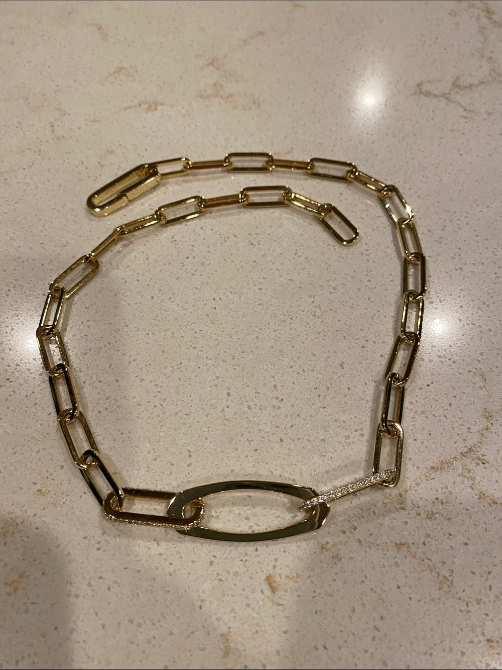 Kendra Scott Gold Link Chain Necklace with Pavé Accent